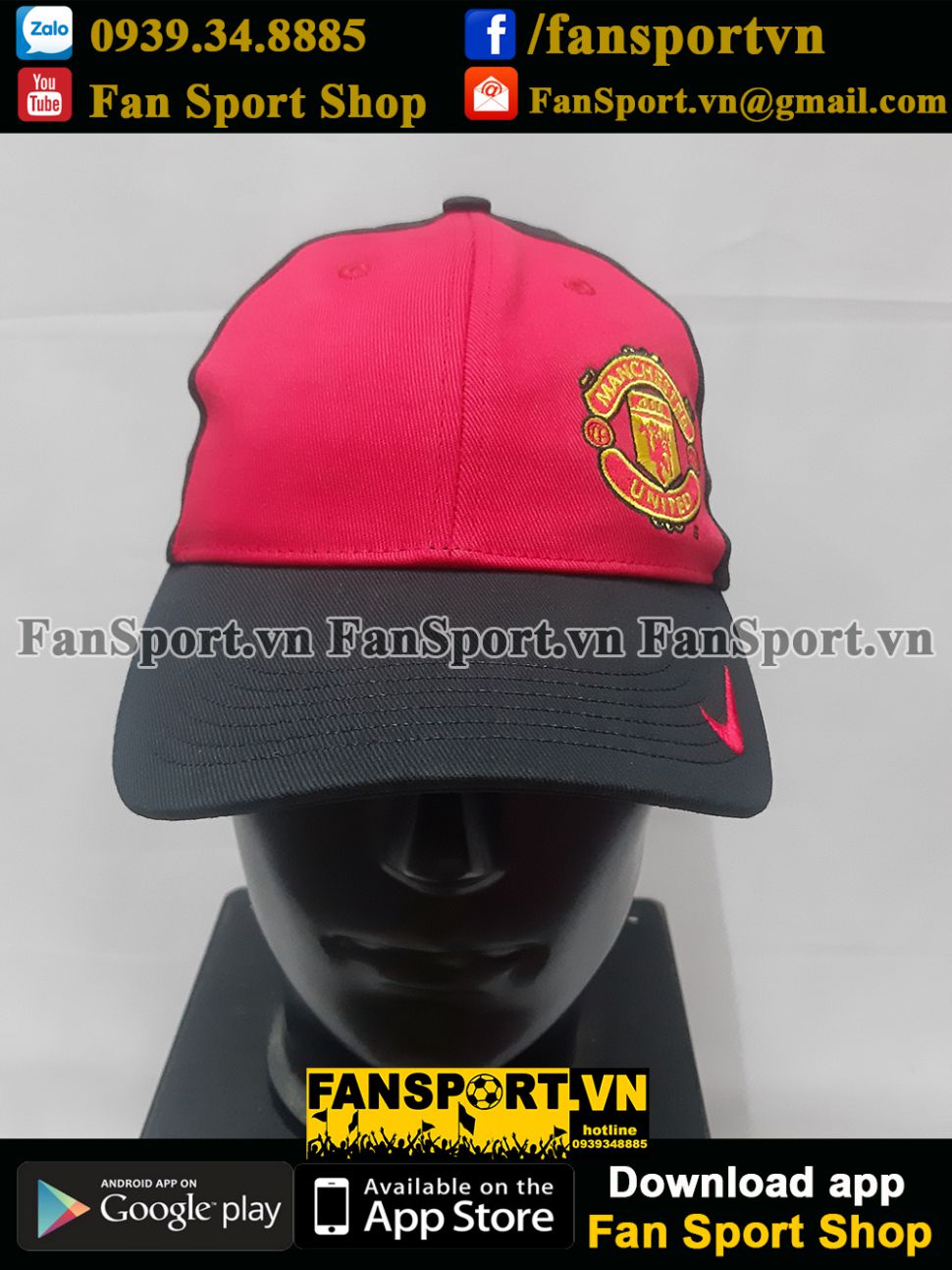 Nón Manchester United 2005-2006 black red cap hat original Nike BNWT