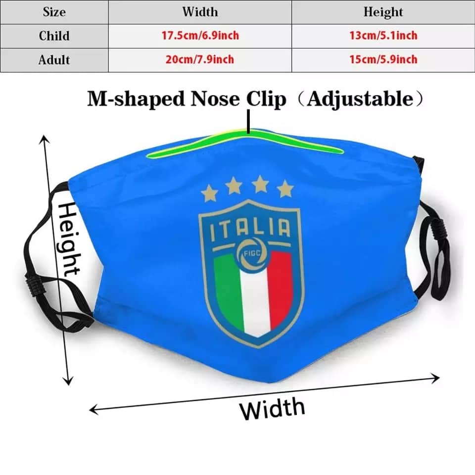 Khẩu trang logo đội tuyển bóng đá Italy 