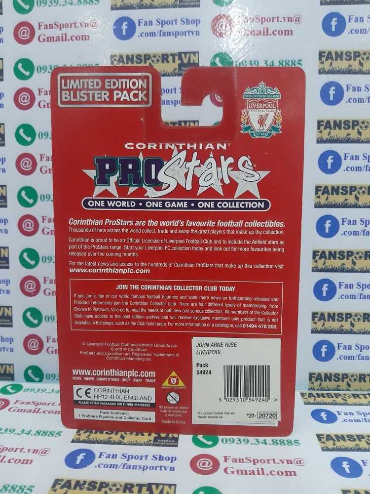 Tượng Arne Riise 18 Liverpool 2002 2003 away corinthian PRO679 blister
