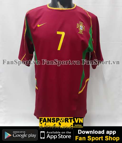 Áo đấu Ronaldo 7 Portugal 2002 2003 2004 home shirt jersey U21