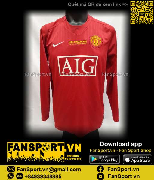 Áo Ronaldo 7 Manchester United 2007 2008 2009 home shirt jersey long