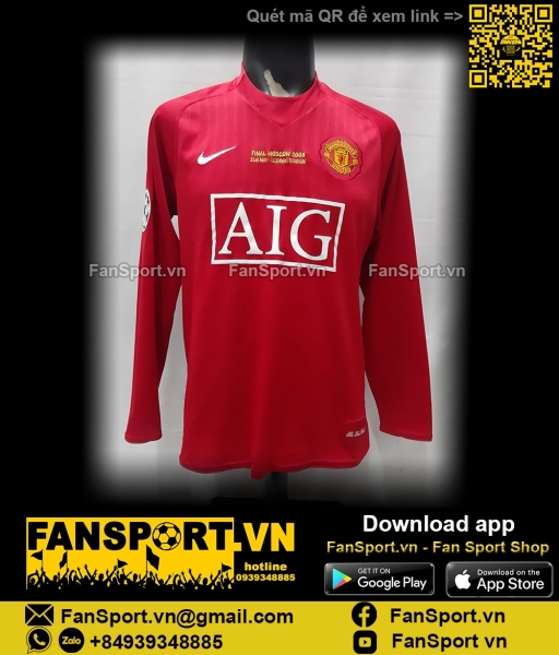 Áo Ronaldo 7 Manchester United Champion League Final 2008 home shirt