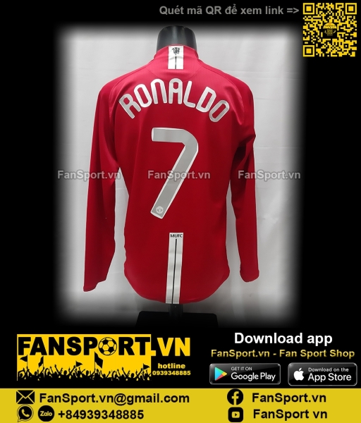 Áo Ronaldo 7 Manchester United Champion League Final 2008 home shirt