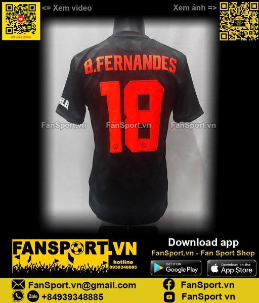 Áo Bruno Fernandes 18 Manchester United 2019-2020 third shirt ED7390