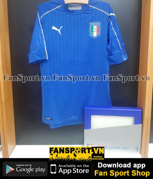 Box áo Italy 2016 2017 home authentic shirt jersey Puma blue 748828 01