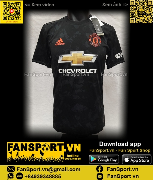 Áo đấu Manchester United 2019-2020 third shirt jersey black ED7390