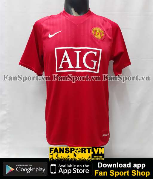 Áo đấu Manchester United 2007-2008-2009 home shirt jersey red Nike