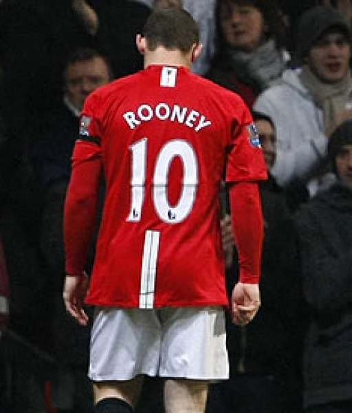 Nameset Rooney 10 Manchester United Premier League 2007-2013 white