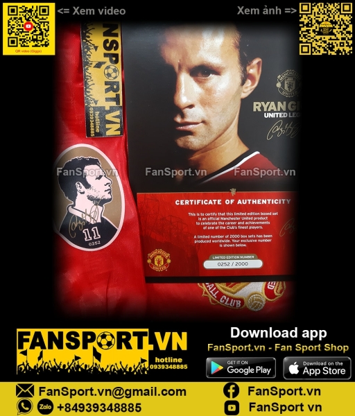 Box 2 áo Giggs Manchester United 1991-2011 20th shirt jersey 382469