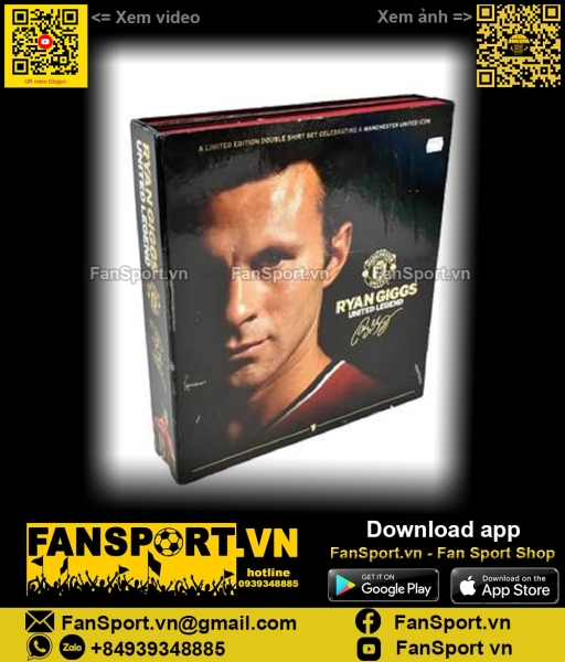Box 2 áo Giggs Manchester United 1991-2011 20th shirt jersey 382469