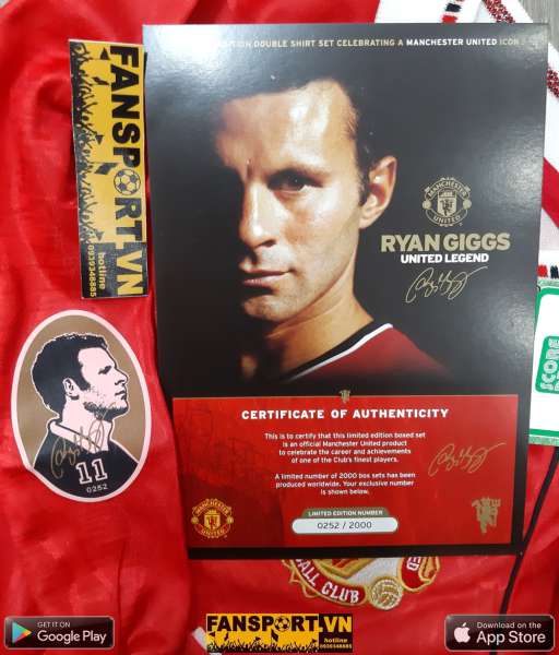 Box áo Giggs Manchester United 1991-2011 20th shirt jersey limited