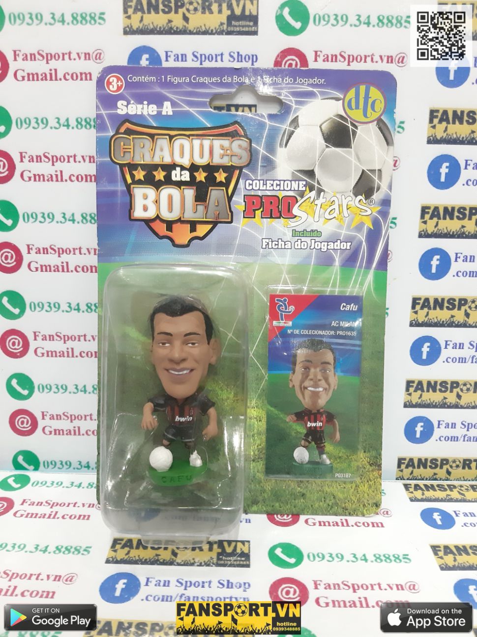 Tượng Cafu 2 AC Milan 2006 2007 home corinthian bola blister