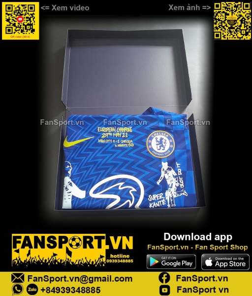 Box áo Chelsea Champion League Winner 2021 Forty Two limited shirt 395