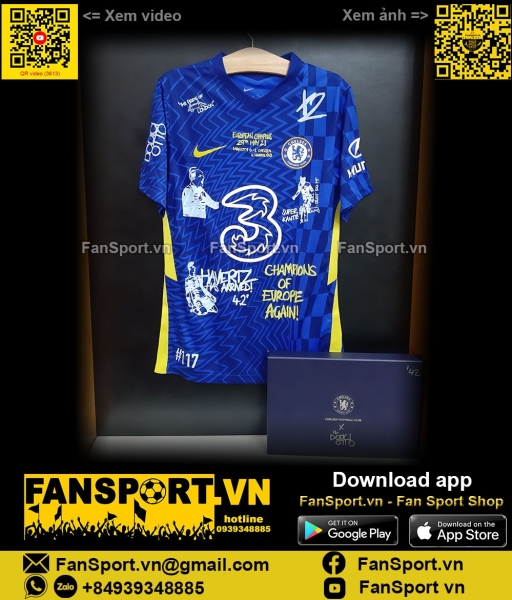 Box áo Chelsea Champion League Winner 2021 Forty Two shirt CV7889 Nike