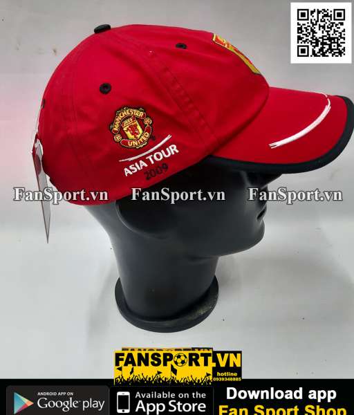 Nón Manchester United Asia Tour 2009 red cap hat BNWT 2010
