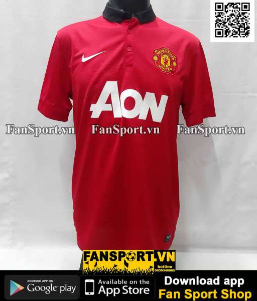 Áo đấu Manchester United 2013-2014 home shirt jersey red 532837 Nike L