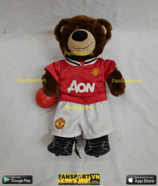 Thú bông gấu mascot Manchester United bear AON red shirt jersey 42cm