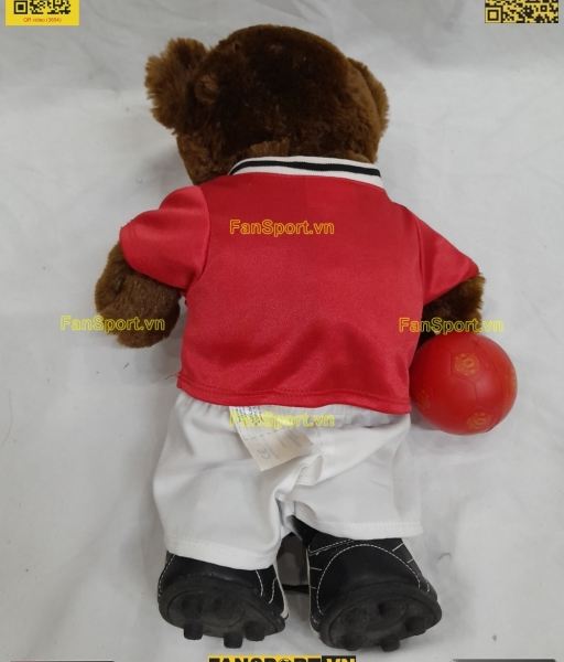 Thú bông gấu mascot Manchester United bear AON red shirt jersey 42cm