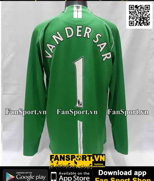 Áo GK Van Der Sar 1 Manchester United 2007 2008 green goalkeeper shirt