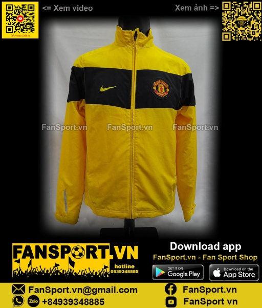 Áo khoác Manchester United 2009 2010 yellow shirt jacket Nike 369609
