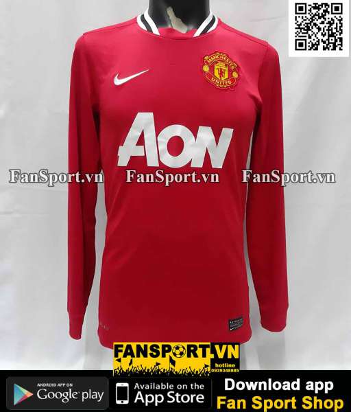 Áo đấu Manchester United 2011-2012 home shirt jersey red 423933 long