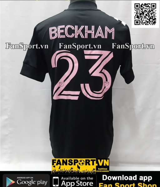 Áo đấu Beckham 23 Inter Miami 2020 2021 away shirt jersey EH8637 black