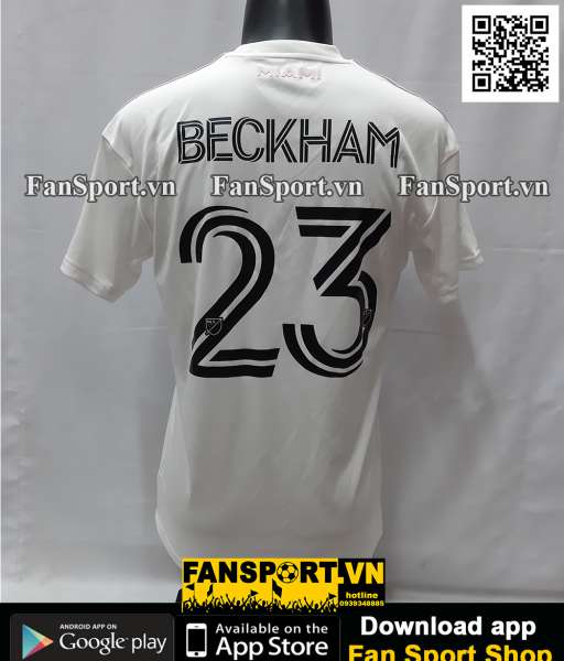 Áo đấu Beckham 23 Inter Miami 2020 2021 home white shirt jersey EH8628