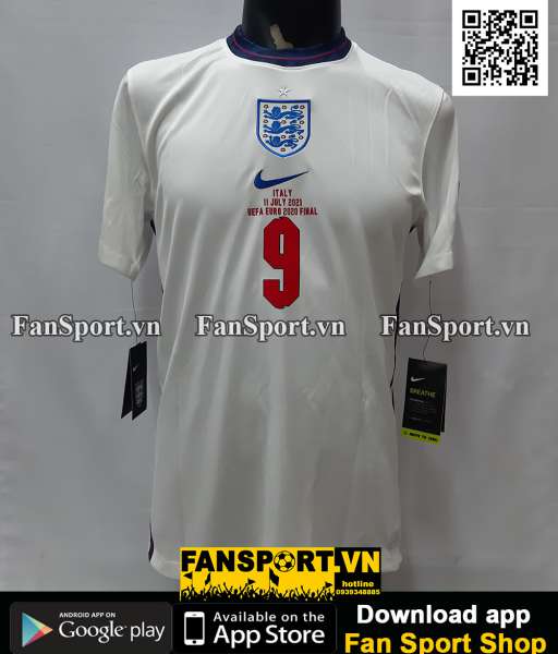 Áo đấu Kane 9 England Euro Final 2020 home white 2021 2022 shirt BNWT
