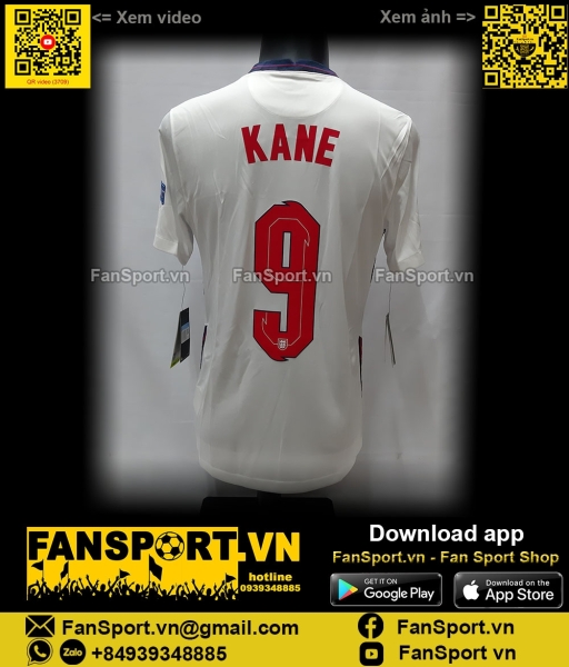 Áo đấu Kane England Euro Final 2020 home white 2021 2022 shirt CD0697