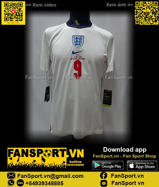 Áo đấu Kane England Euro Final 2020 home white 2021 2022 shirt CD0697