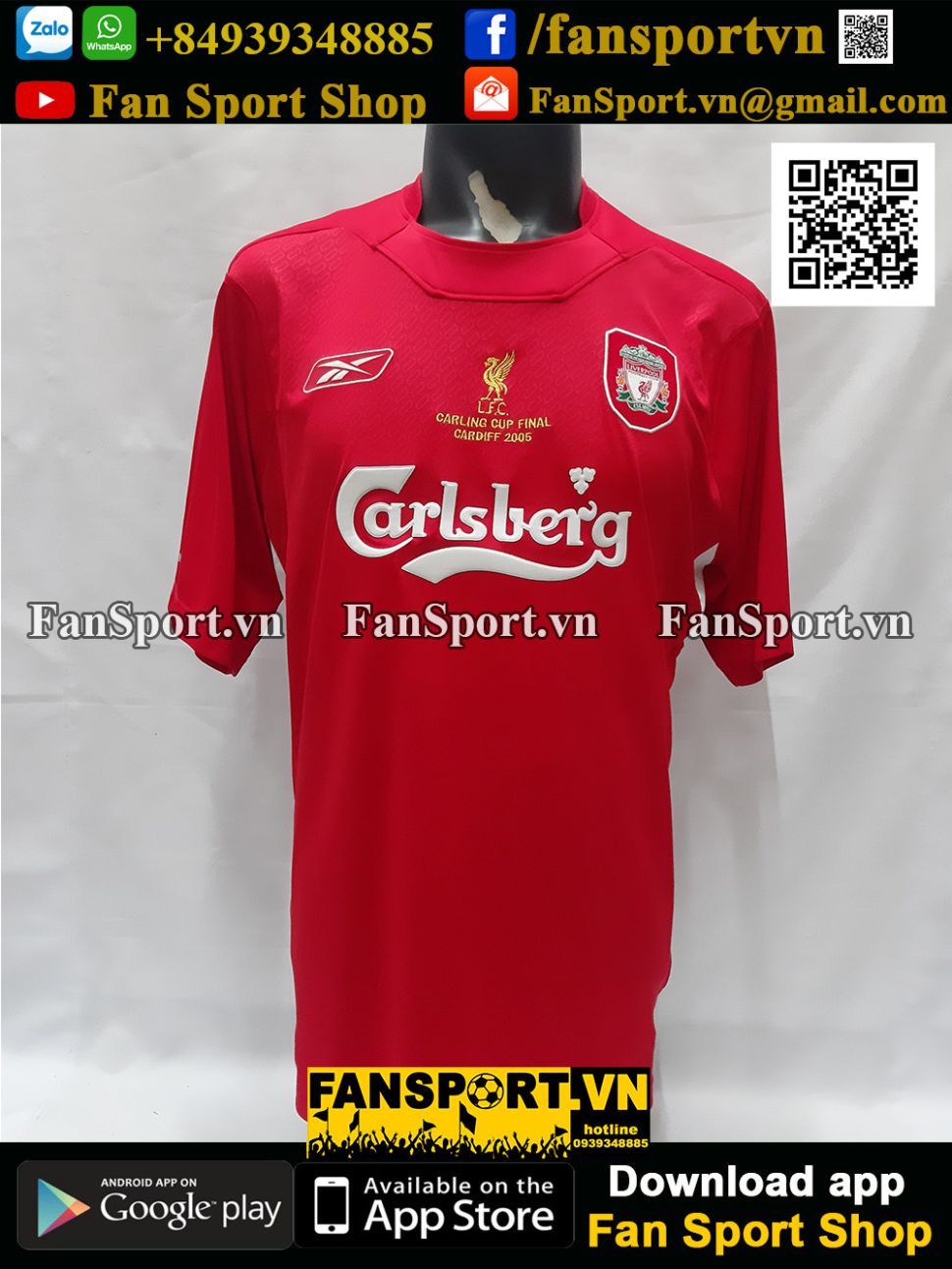 Áo đấu Liverpool League Cup final 2005 home shirt jersey 2004 2006 red
