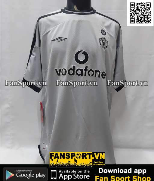 Áo Manchester United 2001-2002 home goalkeeper shirt jersey grey GK