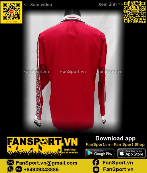 Áo đấu Manchester United 1998-1999-2000 home shirt jersey long Umbro