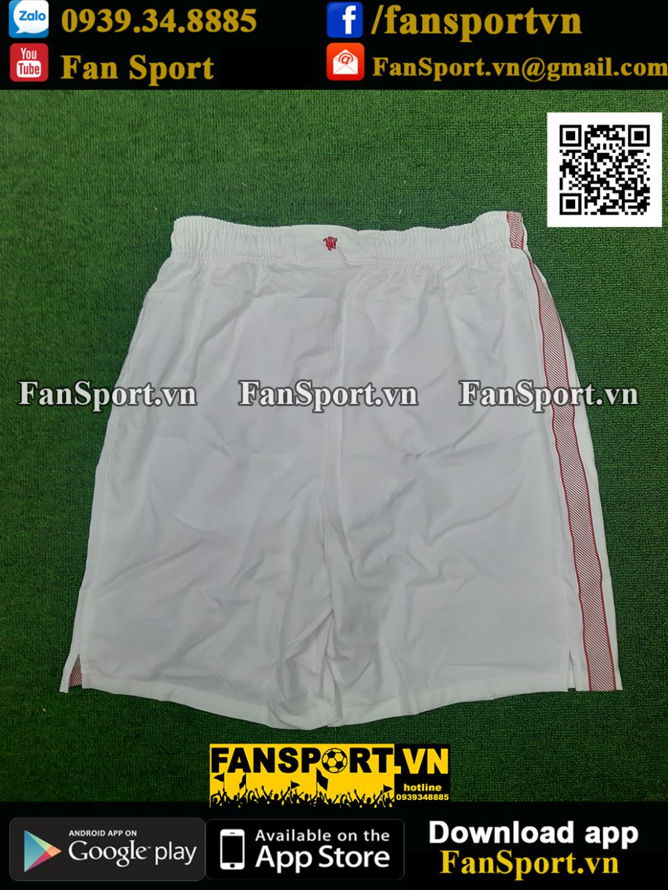 Quần cầu thủ Manchester United 2012-2013 home white shorts