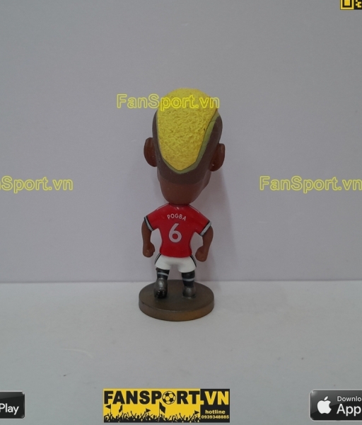 Tuợng Paul Pogba 6 Manchester United 2017-2018 home red soccerwe