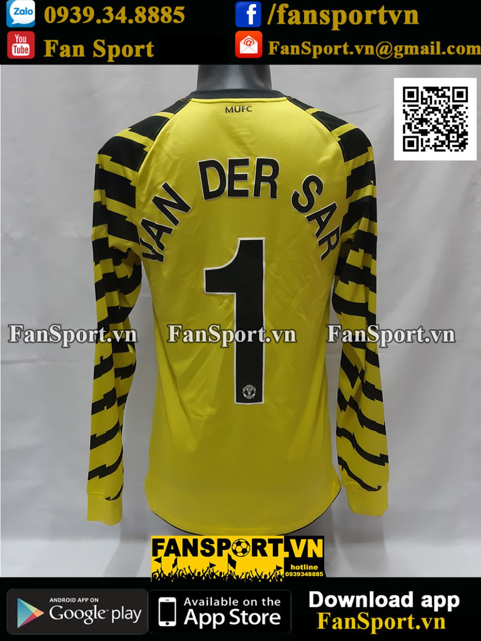 Áo Van Der Sar 1 Manchester United Champion League Final 2011 GK shirt