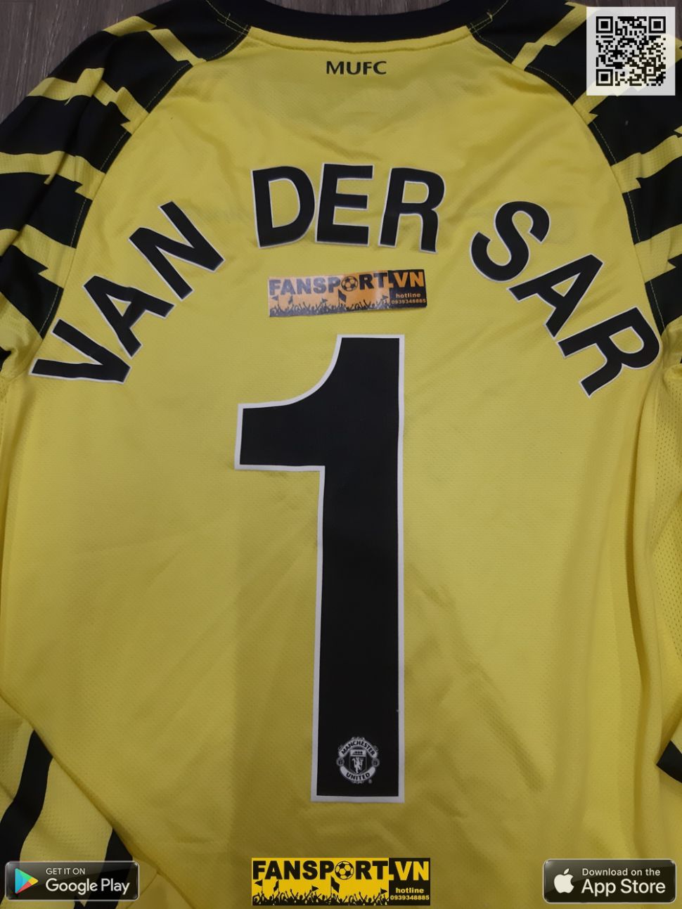Áo Van Der Sar 1 Manchester United Champion League Final 2011 GK shirt