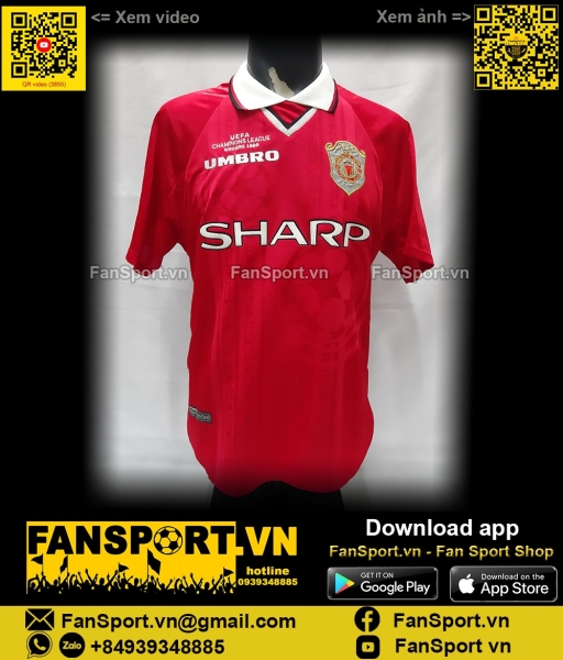 Áo đấu Solskjaer 20 Manchester United 1999 2000 winner home jersey