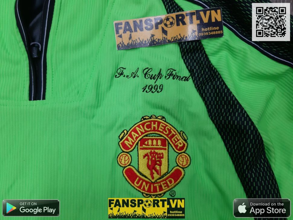 Áo Manchester United FA Cup Final 1999 home goalkeeper shirt jersey gk