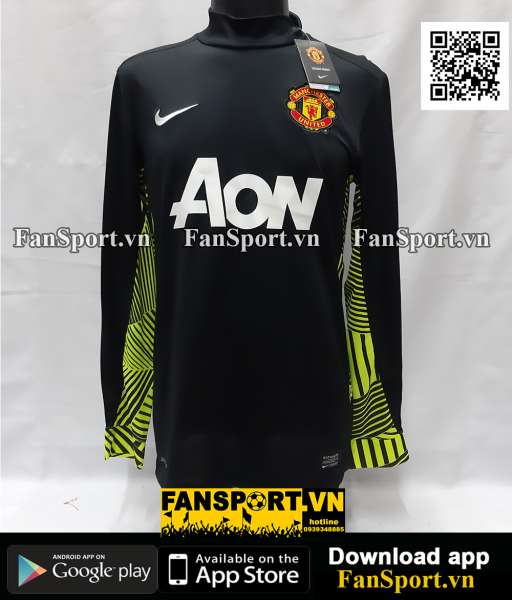 Áo GK Manchester United 2011-2012 third shirt jersey black BNWT