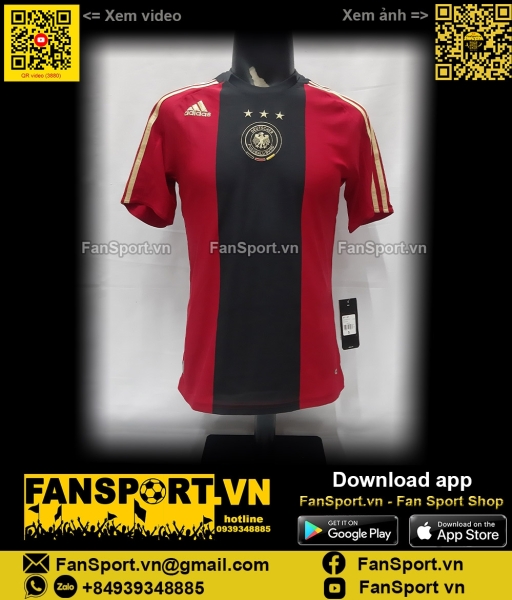 Áo đấu Germany 2008-2009 away shirt jersey red Euro Adidas 613850 BNWT