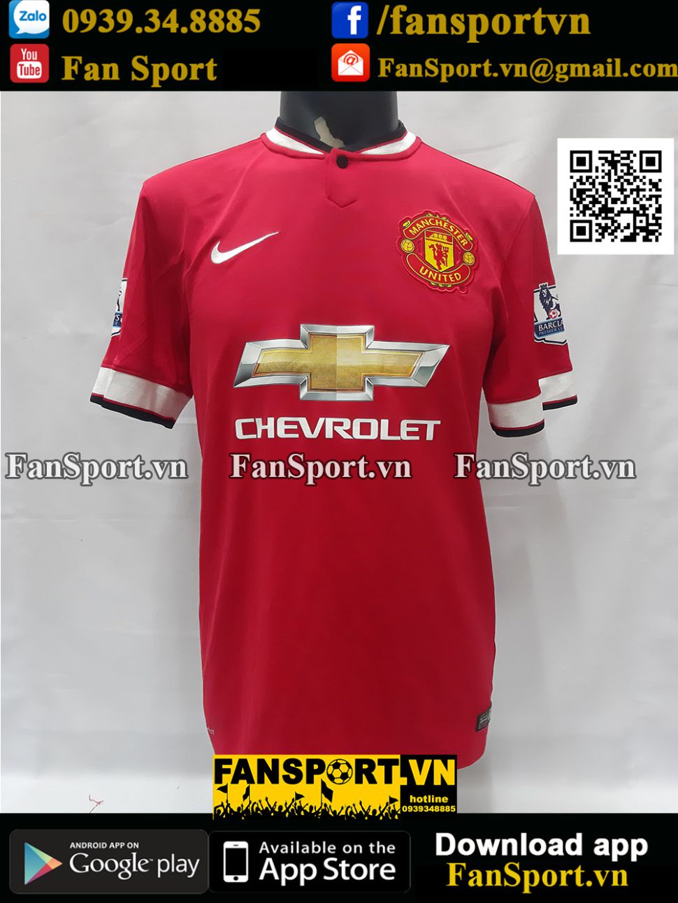 Áo đấu Herrera 21 Manchester United 2014-2015 home shirt jersey 611031