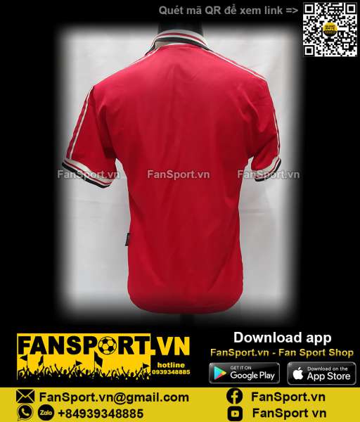 Áo đấu Manchester United 1998-1999 2000 home shirt jersey red Umbro Y