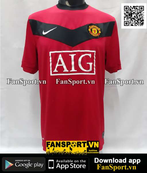 Áo đấu Manchester United 2009-2010 home shirt jersey red 355091 Nike