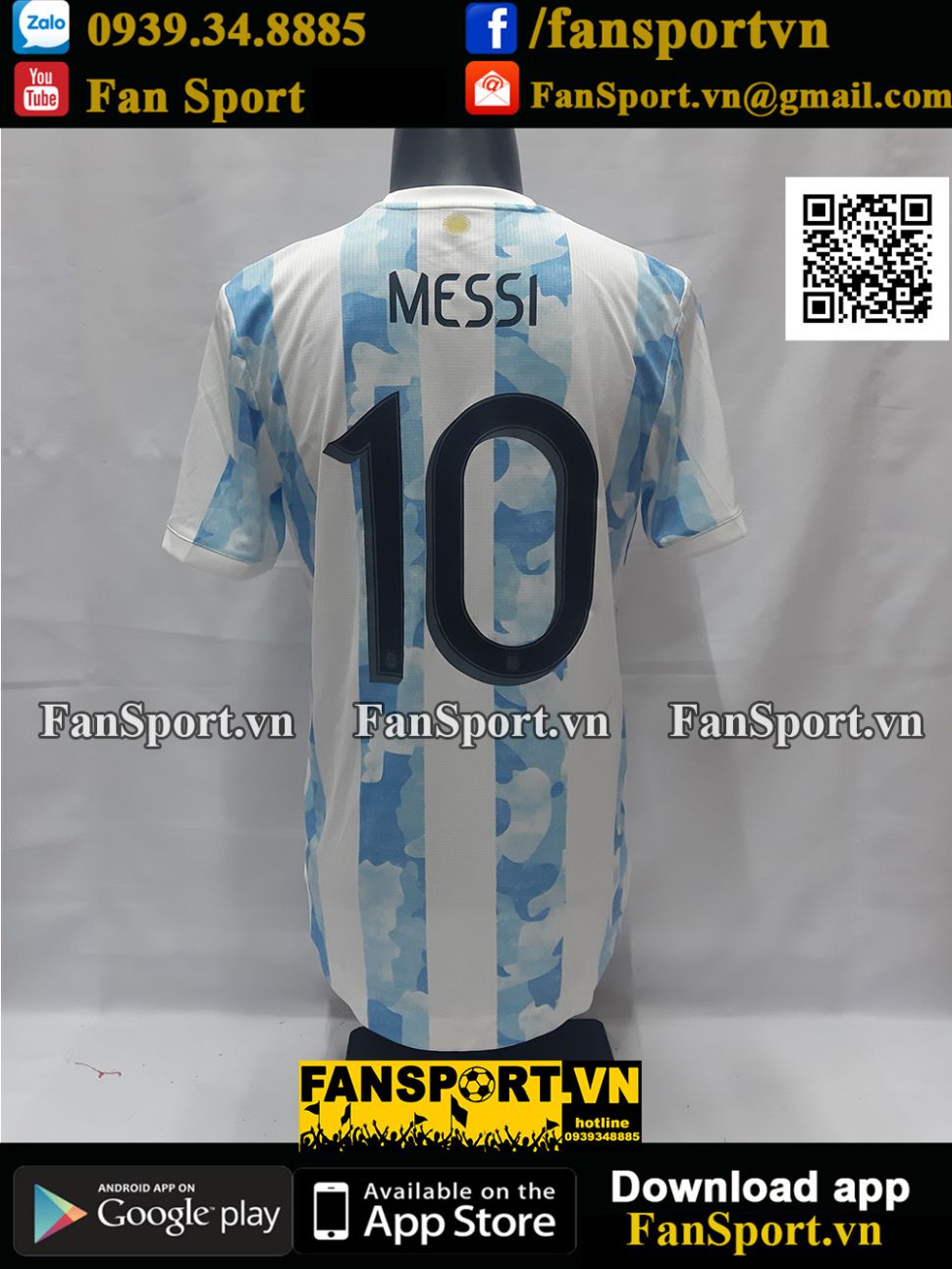 Áo Messi 10 Argentina 2020 2021 2022 home shirt jersey FS6568 player