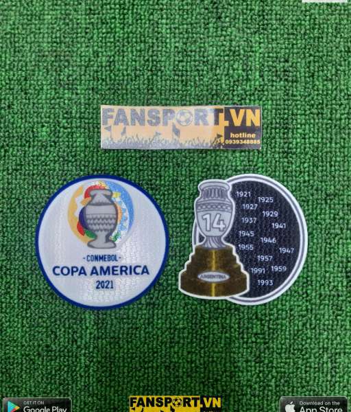 Set Patch Copa America 2021 winner 14 Argentina champions badge