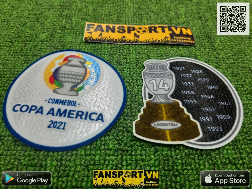 Set Patch Copa America 2021 winner 14 Argentina champions badge