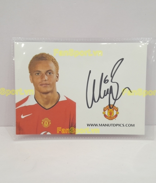 Ảnh chữ ký Wes Brown Manchester United 2004-2006 home signed hand