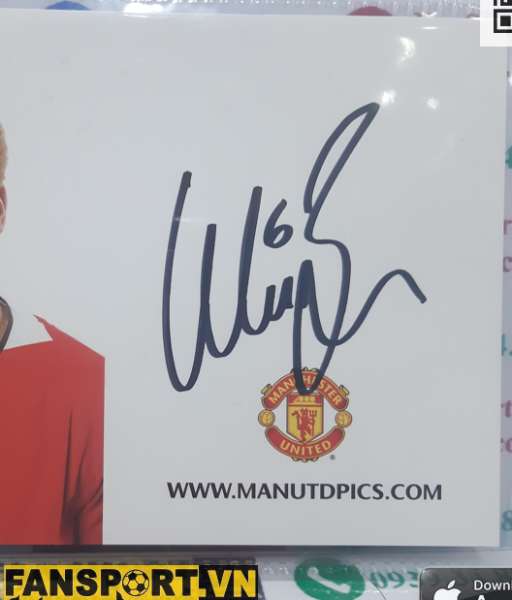 Ảnh chữ ký Wes Brown Manchester United 2004-2006 home signed hand