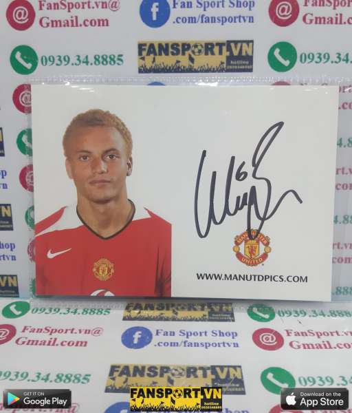 Ảnh chữ ký Wes Brown Manchester United 2004-2006 home signed hand